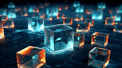 Abstract background with glass elements 