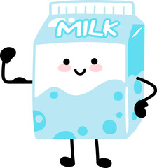 Kawaii milk strong illustration