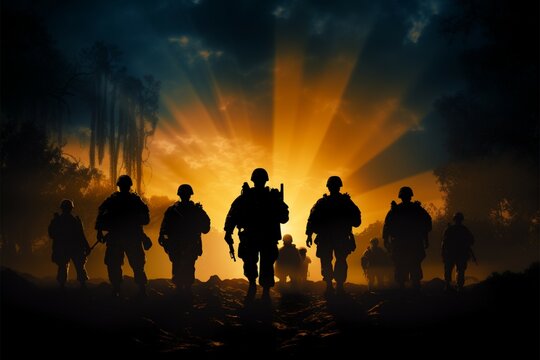 Soldiers silhouettes in Silent Guardians embody tales of devoted service