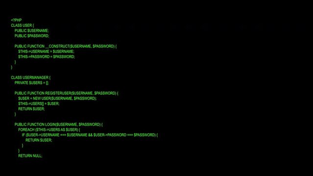 green screen coding hacker concept animation with glitch effect. Programming code typing. 4K motion animation