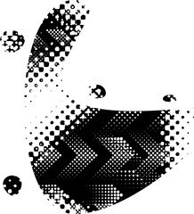 Glitch distorted grungy abstract forms . Blob shape organic. Template for presentation, banner . Fluid isolated shape .Grunge halftone dots . Liquid shapes with grainy texture .Screen print texture