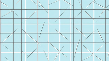 Abstract geometric square lines in light pastel blue shade. AI Generated