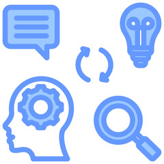 Critical Thinking Blue Icon