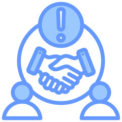 Conflict Resolution Blue Icon