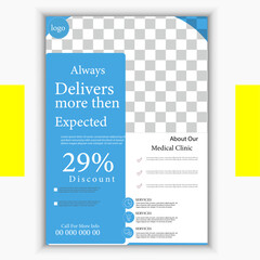 Doctor Flyer Mockup, Creative and Advanced  Flyer Design, Flyer template Layout Design,  business flyer template Design, Digital flyer templates, Modern Geometric shape used