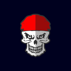 Cool skull logo. Skull vector illustration.