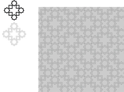 Geometrical Seamless Pattern| Arabesque| Vector Illustration