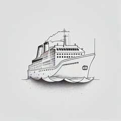 Obraz premium ミニマルな船のアイコン