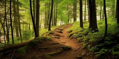 Obraz premium A road with Beautiful forest.