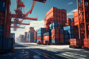 Industrial Transport: Containers, Cranes, and Yards in a Busy Port"
