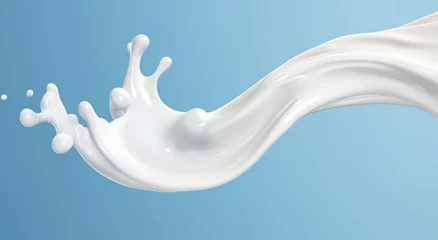 Poster Im Rahmen White milk splash isolated on background, liquid or Yogurt splash,  3d illustration. © MDBILLAL