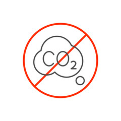 co2 neutral, carbon neutral, net zero, no co2 vector icon 
