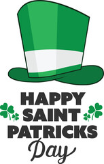 Digital png illustration of green hat with happy saint patricks day on transparent background