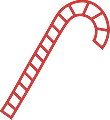 Digital png illustration of red candy cane pattern on transparent background