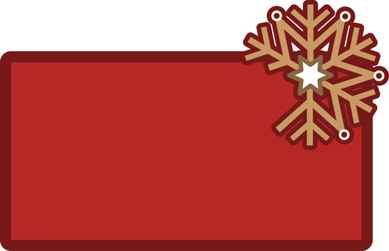 Digital Png Illustration Of Red Banner With Snowflake On Transparent Background