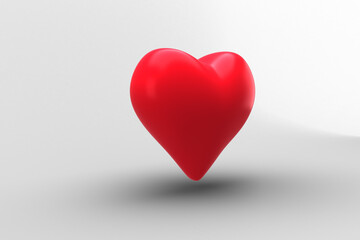 Digital png illustration of red shiny 3d heart on transparent background