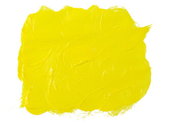 Digital png illustration of yellow hand painted stain on transparent background