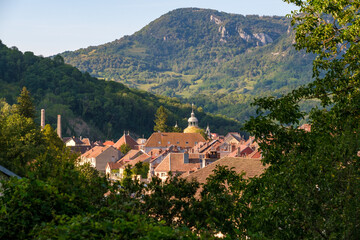 Fototapeta na wymiar Vue sur Salins-les-Bains, Jura, France