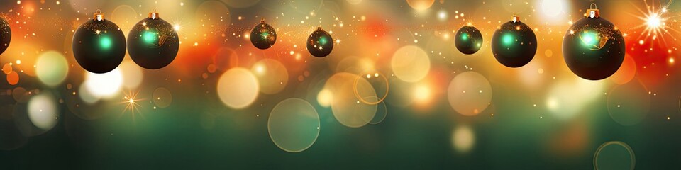Fototapeta premium Festive Decorations Setting Horizontal Banner Generative AI