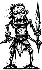 skull warrior cartoon
