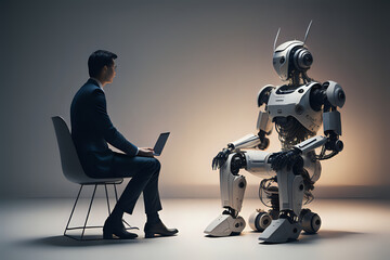 Artificial intelligence humanot at psychotherapist come for help