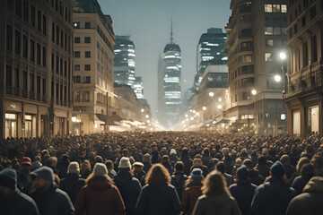 crowd of people in the city