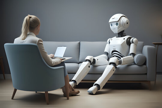 Artificial intelligence humanot at psychotherapist - Powered by Adobe