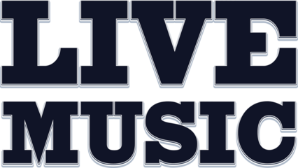 Digital png black text of live music on transparent background