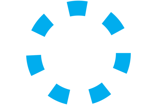 Digital png illustration of blue screens in circle on transparent background - Powered by Adobe