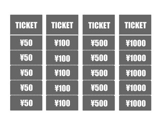 チケット　クーポン　イラスト　セット