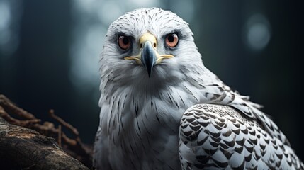 Gyrfalcon before the hunt, white .