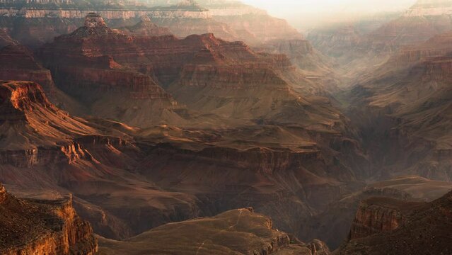 Grand Canyon Sunrise Ray of Light Time Lapse Pan R Arizona USA
