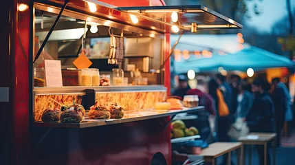 Deurstickers food truck in city festival , selective focus © Ziyan Yang