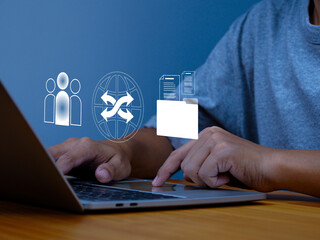 Exchange information document or backup on internet, Teams or organizations that are exchanging data or backing up important corporate documents on a database