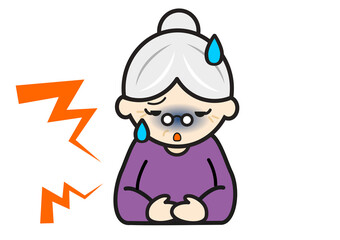 腹痛のおばあさん
