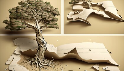 from paper edges to real tree origami