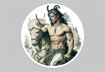 Centaur on a white background. AI Generated
