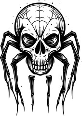 skull spider cartoon