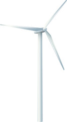 Wind power plant and factory. Wind turbines. Green energy industrial concept.