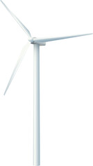 Wind power plant and factory. Wind turbines. Green energy industrial concept.