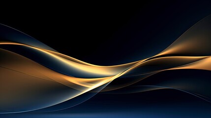 Fototapeta premium Gold and navy blue waves abstract.
