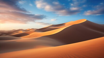 Sand dunes in the desert. Beautiful sand desert landscape - obrazy, fototapety, plakaty