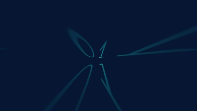 Binary code background zero one digits technology animation
