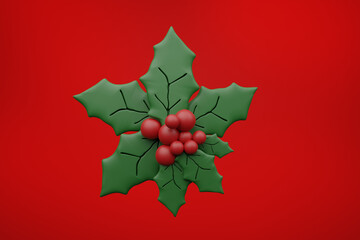 christmas holly leaves and berries, red, gift, holidays, backdrop, Christmas