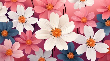Obraz premium seamless pattern with flowers