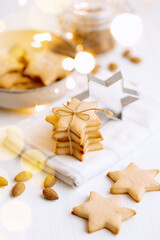 Fototapeta na wymiar holiday star cookies for Christmas