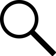 Search flat icon. Magnifying Glass Isolated.Realistic Magnifying glass with shadow.