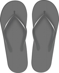 Black Flip Flop. Summer Beach Flip Flops Pair Mockup.