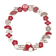 和柄　縁起物のリース