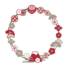 和柄　縁起物のリース